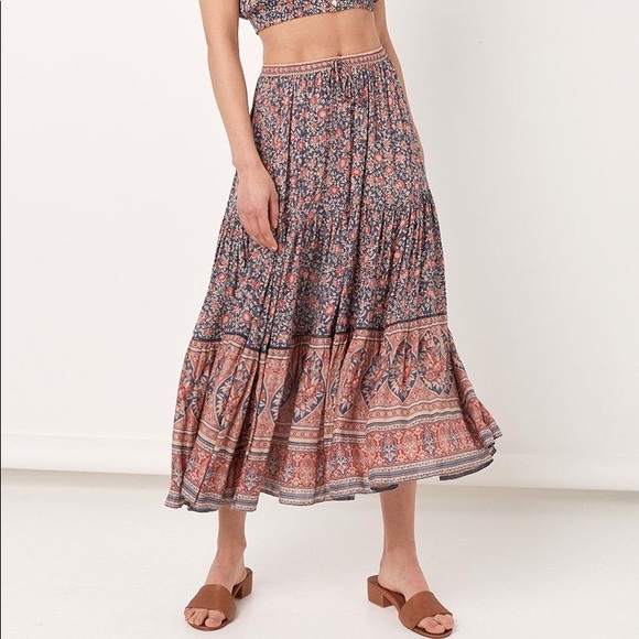 spell jasmine maxi skirt navy